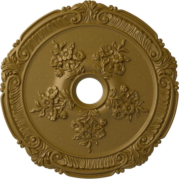 Ekena Millwork Attica with Rose Ceiling Medallion (Fits Canopies up to 4 1/2"), 26"OD x 3 3/4"ID x 1 1/2"P, Gold CM26ATGLS - main